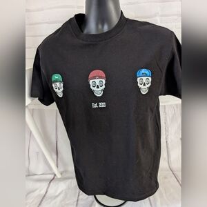 Psyche- Black T-Shirt with Skull Design